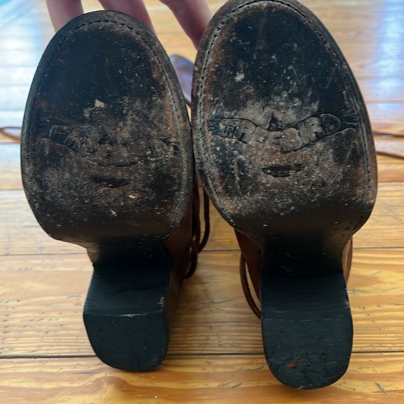 Freebird “coal” tall all leather lace up boots, cognac color - Picture 7 of 7